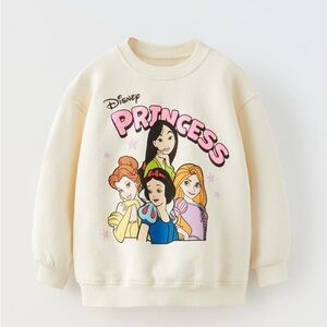 Zara 5/6 Disney Princess Oversize Baggy Sweatshirt, Mulan Belle Snow White